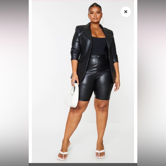 Faux Leather Black Shorts (US 16/UK 20) - Picture 1 of 5
